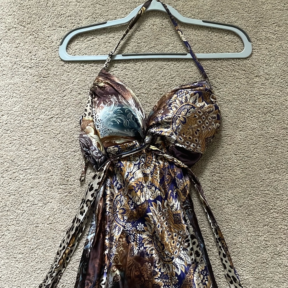 VINTAGE- CUSTOM MADE Animal print Dress w/ build in Bra pads (34-B)- size 2